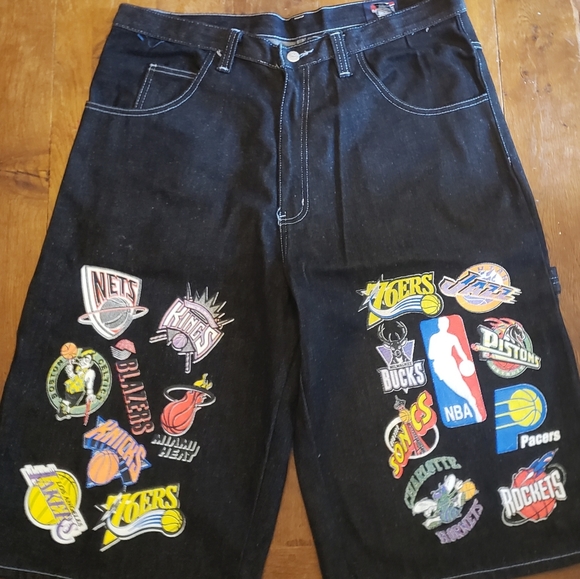 NBA Other - ‼️NBA Vintage long jean shorts 90s Teams